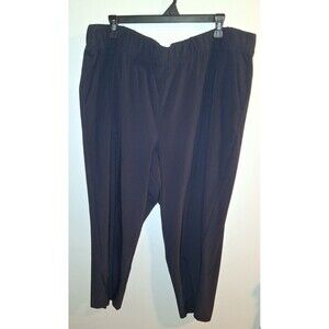 T By Talbots Navy Pull-on Wide Leg Capri Pants Sz 3X